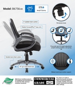 Boss Ribbed High Back Mesh Chair, B6756-BK